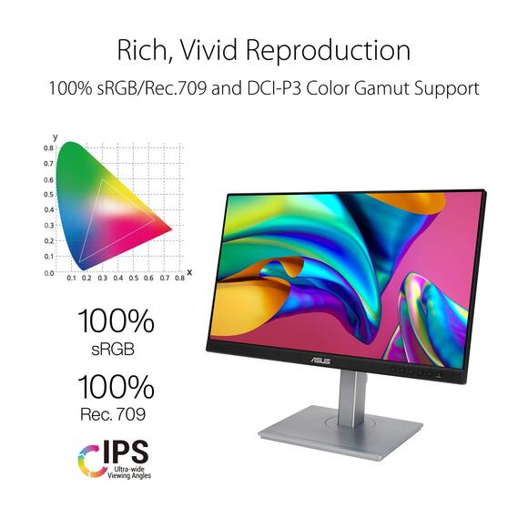 NWT ASUS ProArt 23.8" FHD IPS Monitor, 100% sRGB, USB-C, Calman Verified - Picture 6 of 7